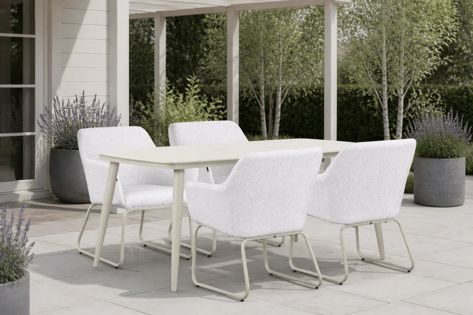 Sfeerfoto van Lifestyle Garden Furniture Lugo/Vienna 180 cm dining tuinset 5-delig – Grijs-antraciet