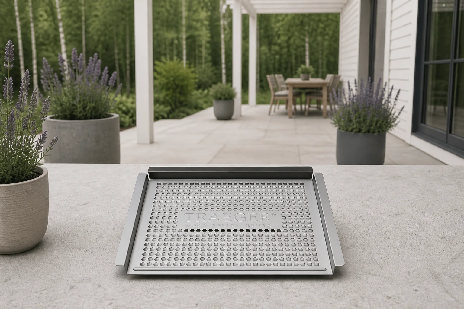 Sfeerfoto van Traeger | RVS Grill Schaal