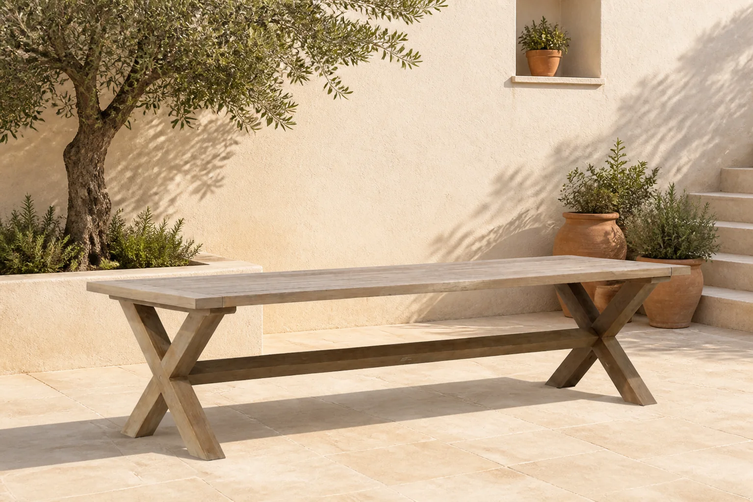 Sfeerfoto van Garden Collections Oregon dining tuintafel 300 x 100 cm – Transparant