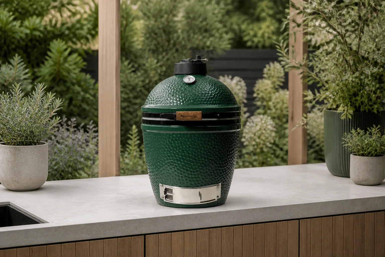 Sfeerfoto van Big Green Egg Medium Keramische Barbecue