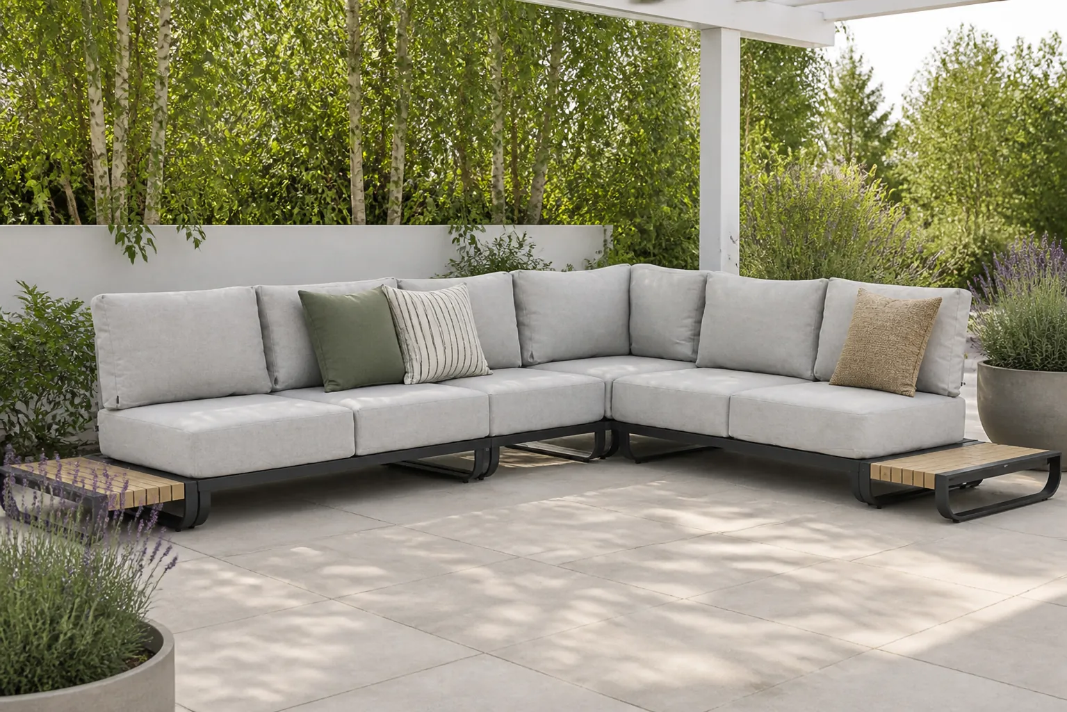 Sfeerfoto van Lifestyle Garden Furniture Venice hoek loungeset 6-delig – Grijs-antraciet