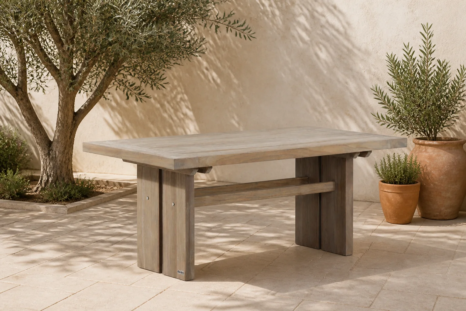 Sfeerfoto van Garden Collections Brighton lounge/dining tafel 140 x 80 cm – Old teak greywash
