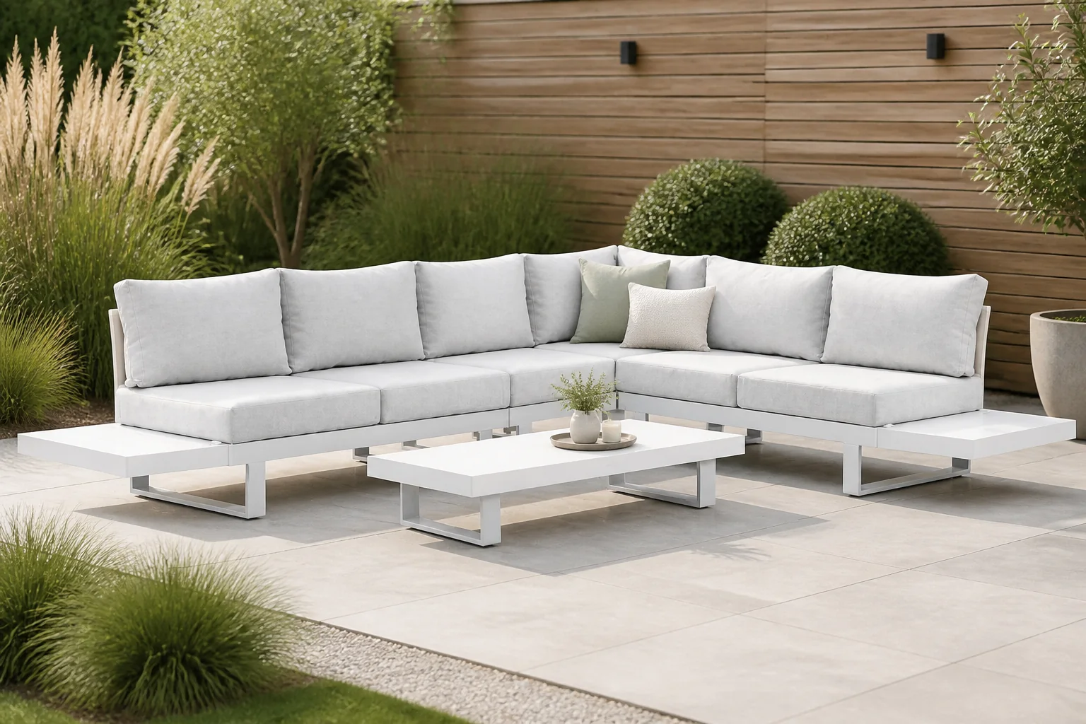 Sfeerfoto van Lifestyle Garden Furniture Lorenzo hoek loungeset 7-delig – Wit
