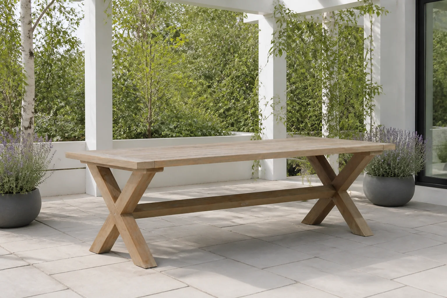 Sfeerfoto van Garden Collections Oregon dining tuintafel 240 x 100 cm – Transparant
