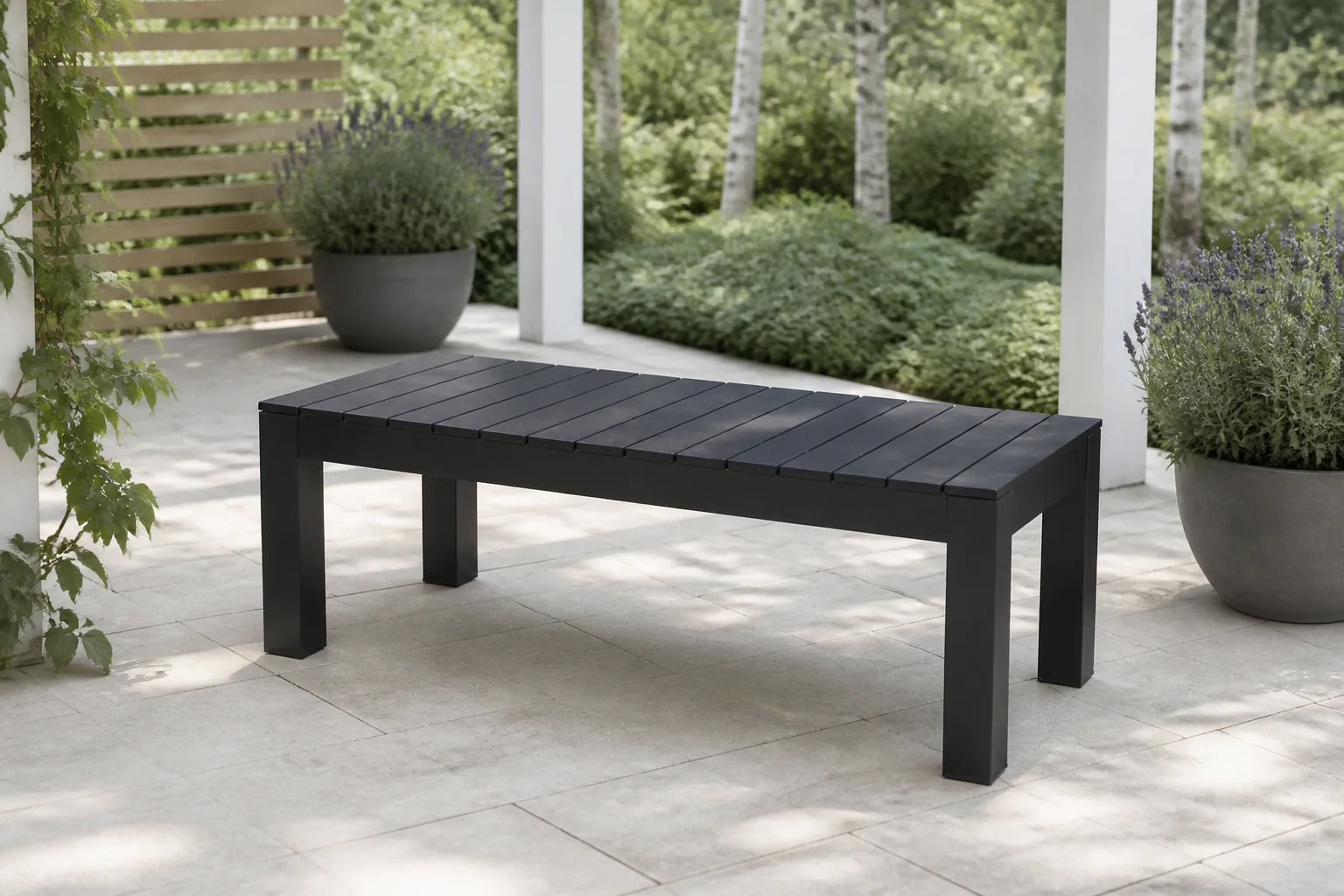 Sfeerfoto van Yoi Midori sportbench 116x50x42 cm aluminium black – zwart