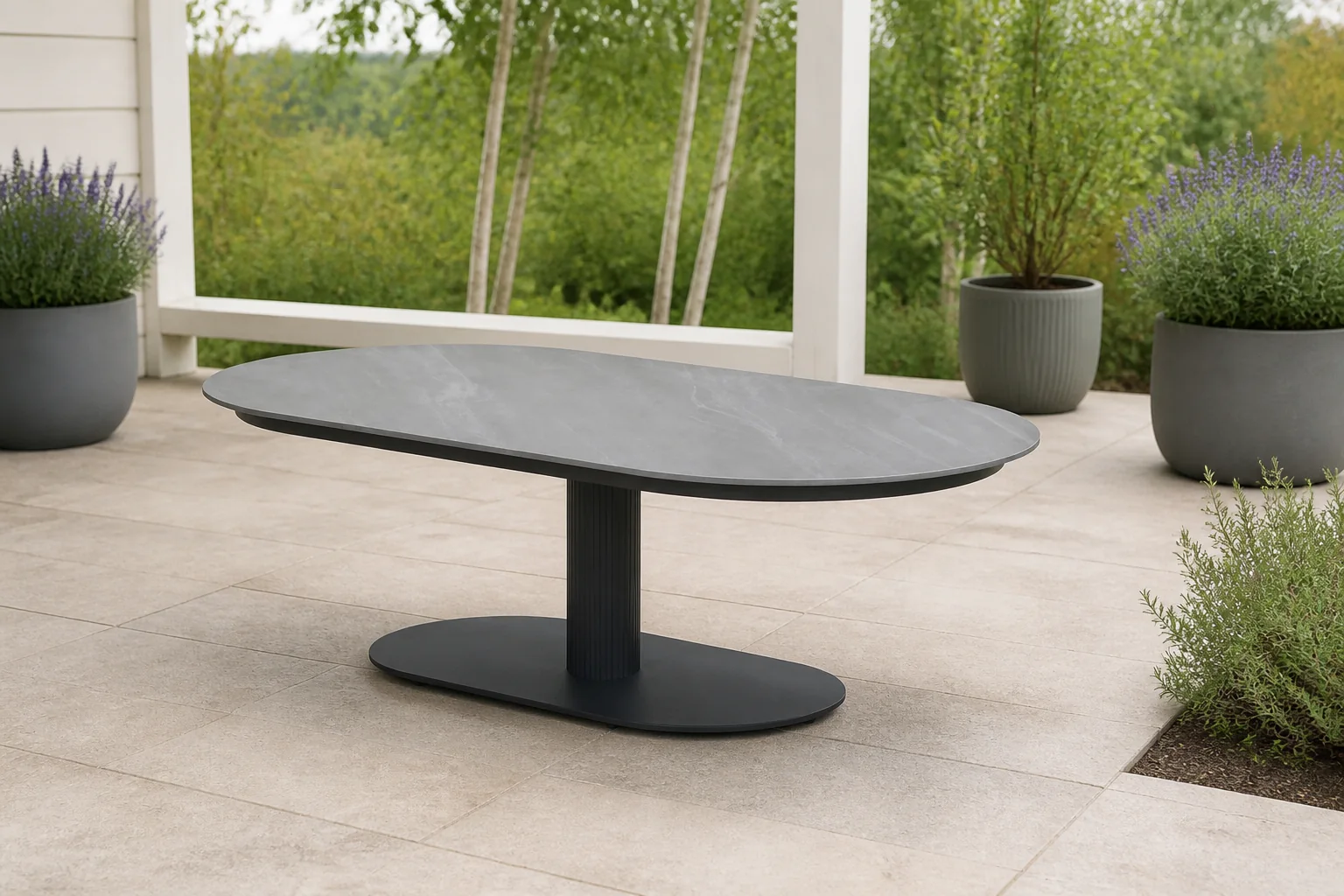 Sfeerfoto van Garden Impressions Nice lounge tuintafel 130×70 cm carbon black – Antraciet