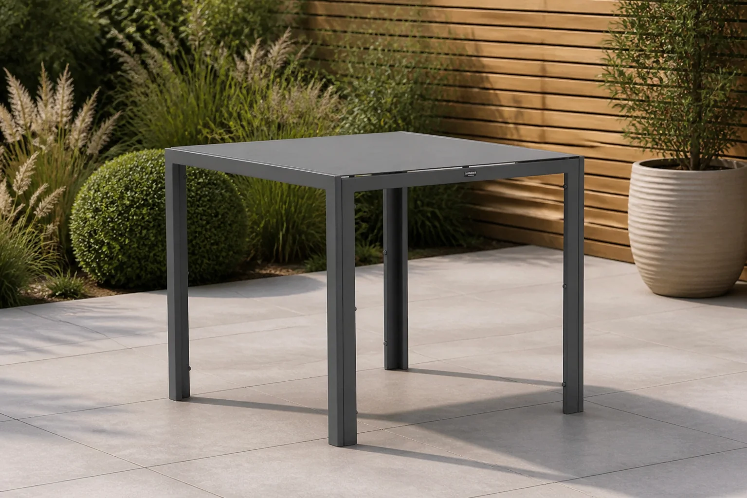 Sfeerfoto van Domani Furniture Venustas dining tuintafel 85 x 85 cm – Grijs-antraciet
