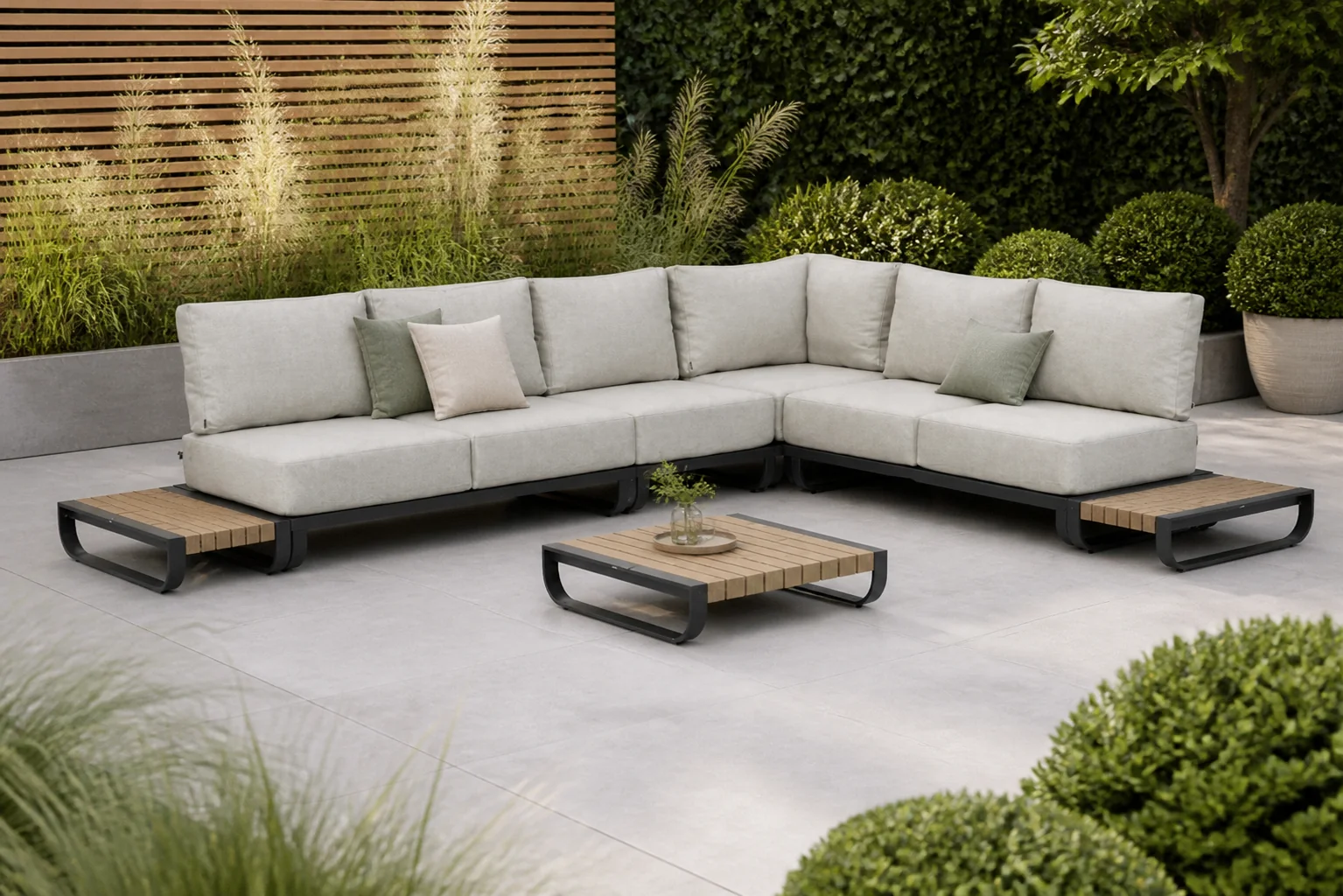 Sfeerfoto van Lifestyle Garden Furniture Venice hoek loungeset 7-delig – Grijs-antraciet