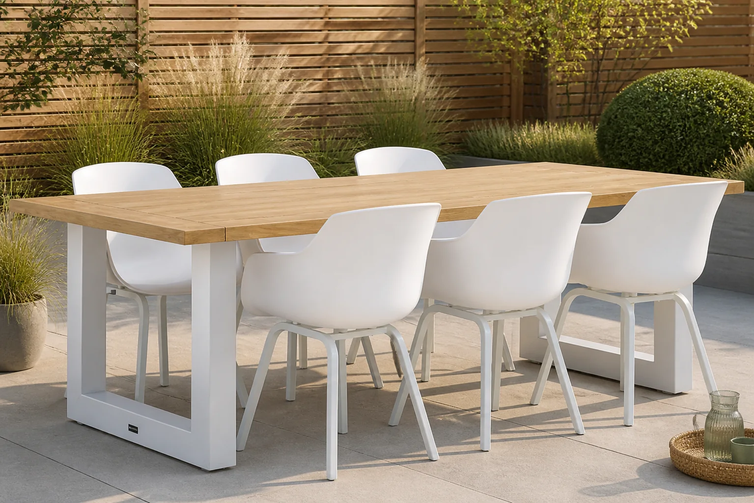 Sfeerfoto van Lifestyle Garden Furniture Salina/Talai 240 cm dining tuinset 7-delig – Wit
