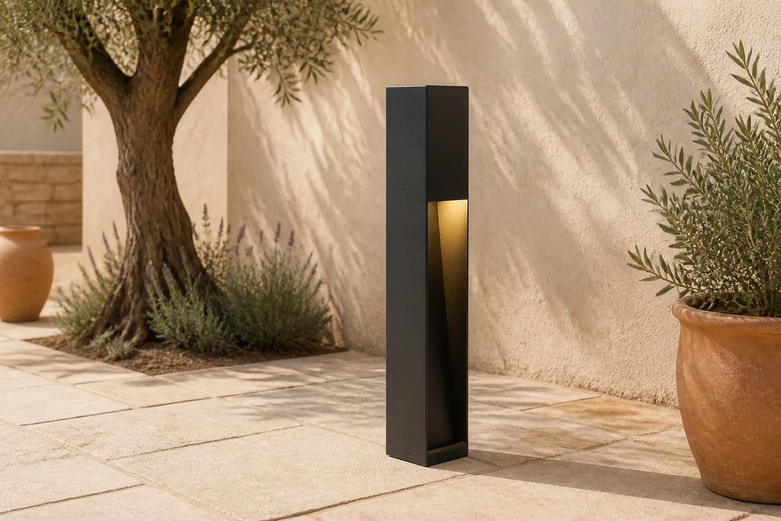 Sfeerfoto van Ks verlichting Levi terraslamp H 60 cm zwart