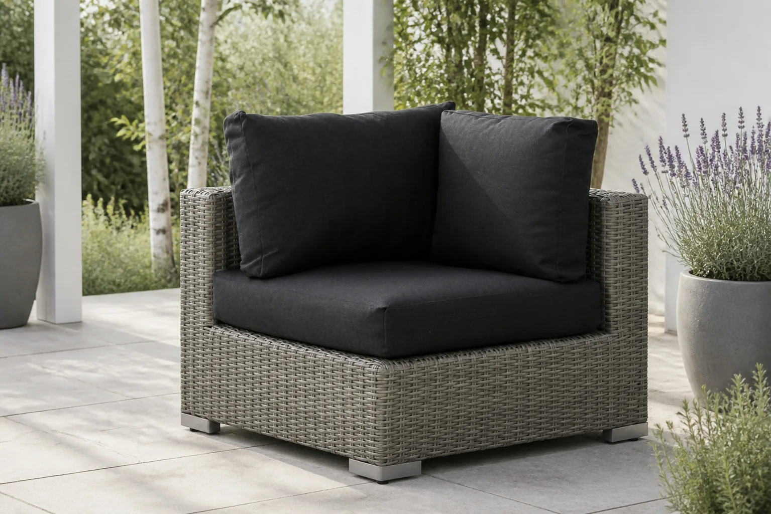 Sfeerfoto van Garden Collections Toronto hoek module – Grijs-antraciet