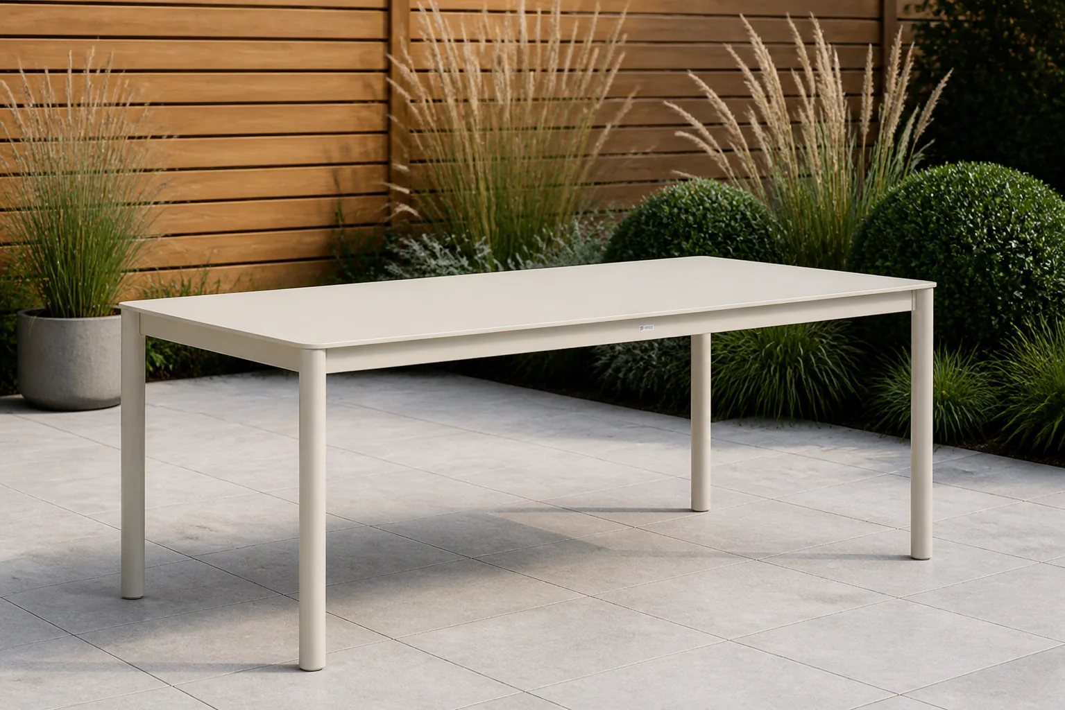 Sfeerfoto van Coco Como dining tuintafel 180 x 90 cm – Taupe-naturel-bruin