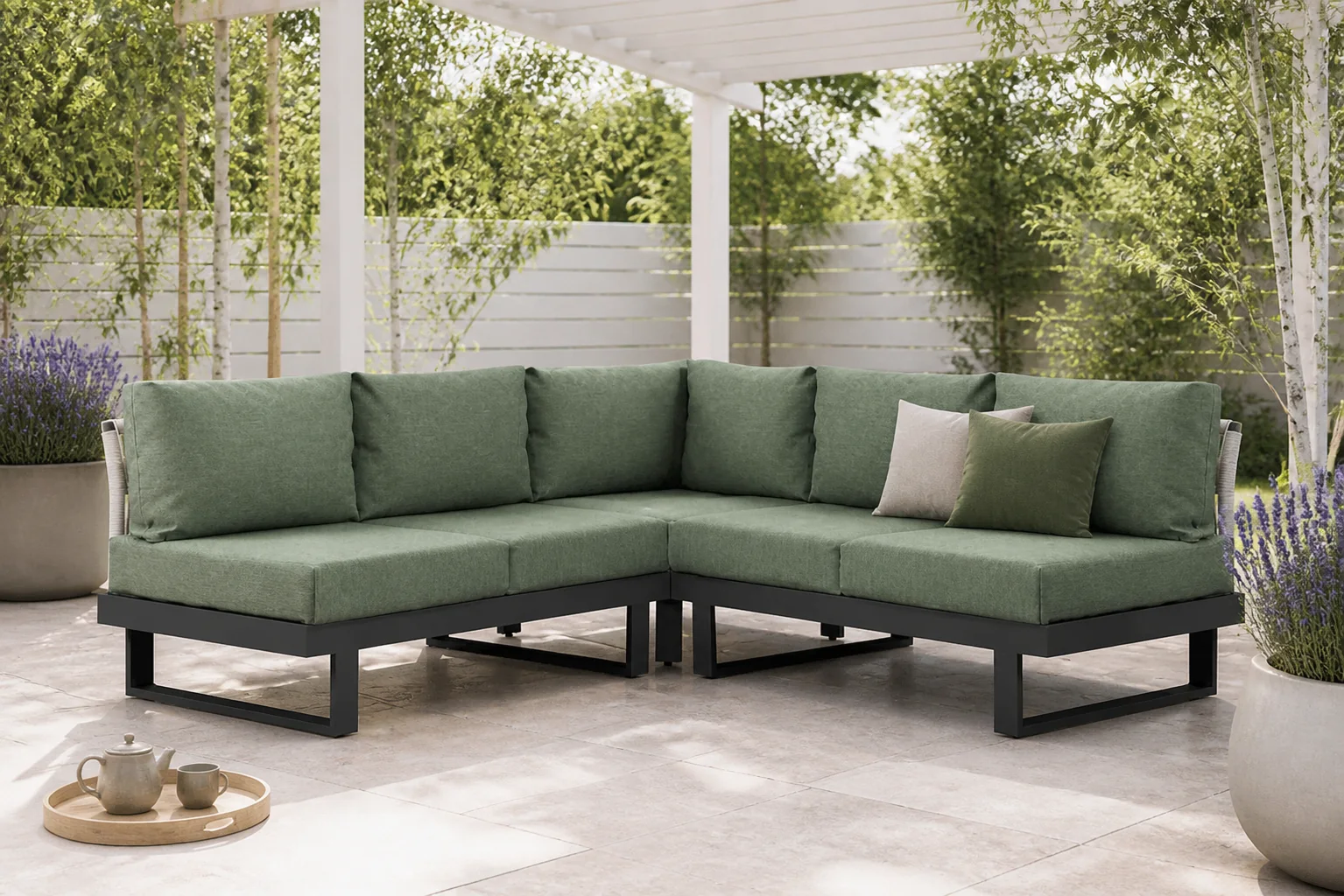 Sfeerfoto van Lifestyle Garden Furniture Lorenzo hoek loungeset 3-delig – Grijs-antraciet