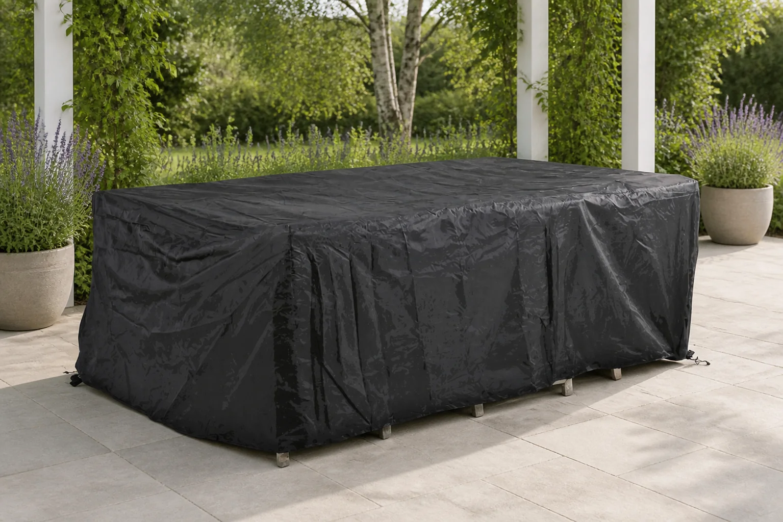 Sfeerfoto van Outdoor Cover tuinsethoes 300 x 190 x (h) 85 cm – Grijs-antraciet