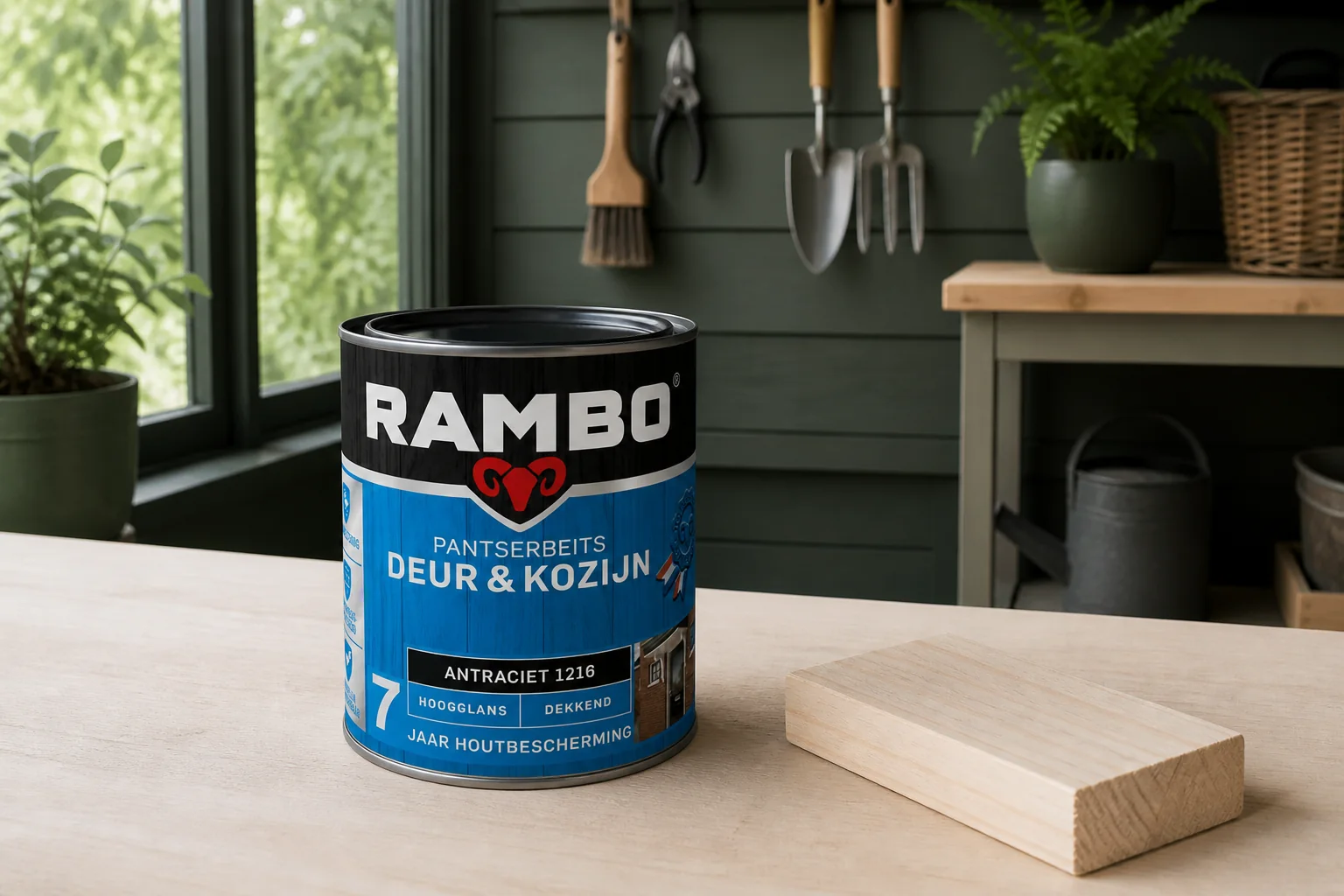Sfeerfoto van Rambo Pantserbeits deur en kozijn hg dek 1216 0,75l – zwart