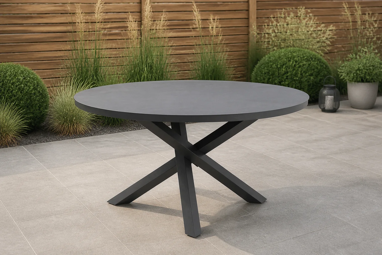 Sfeerfoto van Lifestyle Garden Furniture Livorno dining tuintafel 150 cm – Grijs-antraciet
