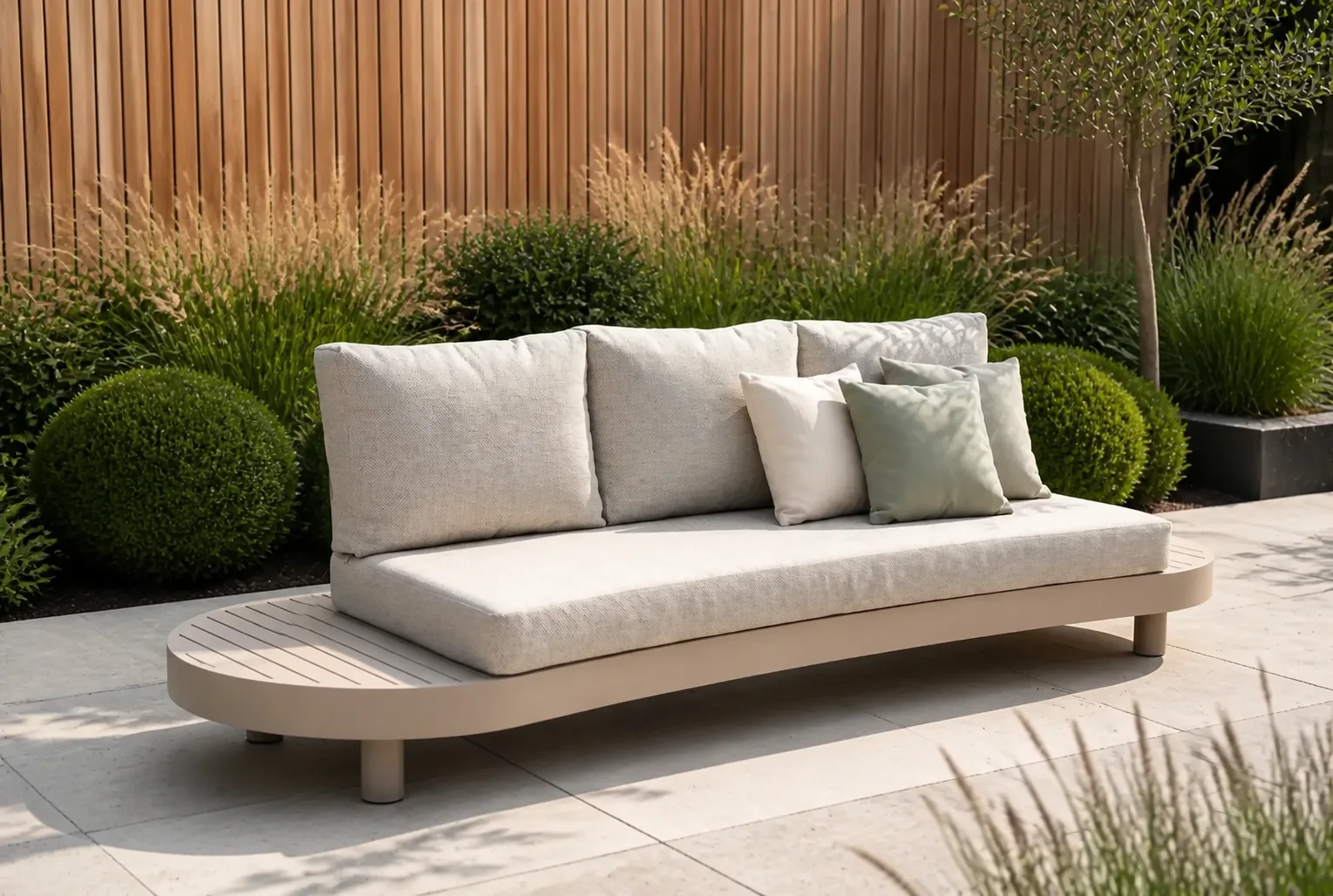 Sfeerfoto van Lifestyle Garden Furniture Organio loungebank 3-zits – Zand/Beige