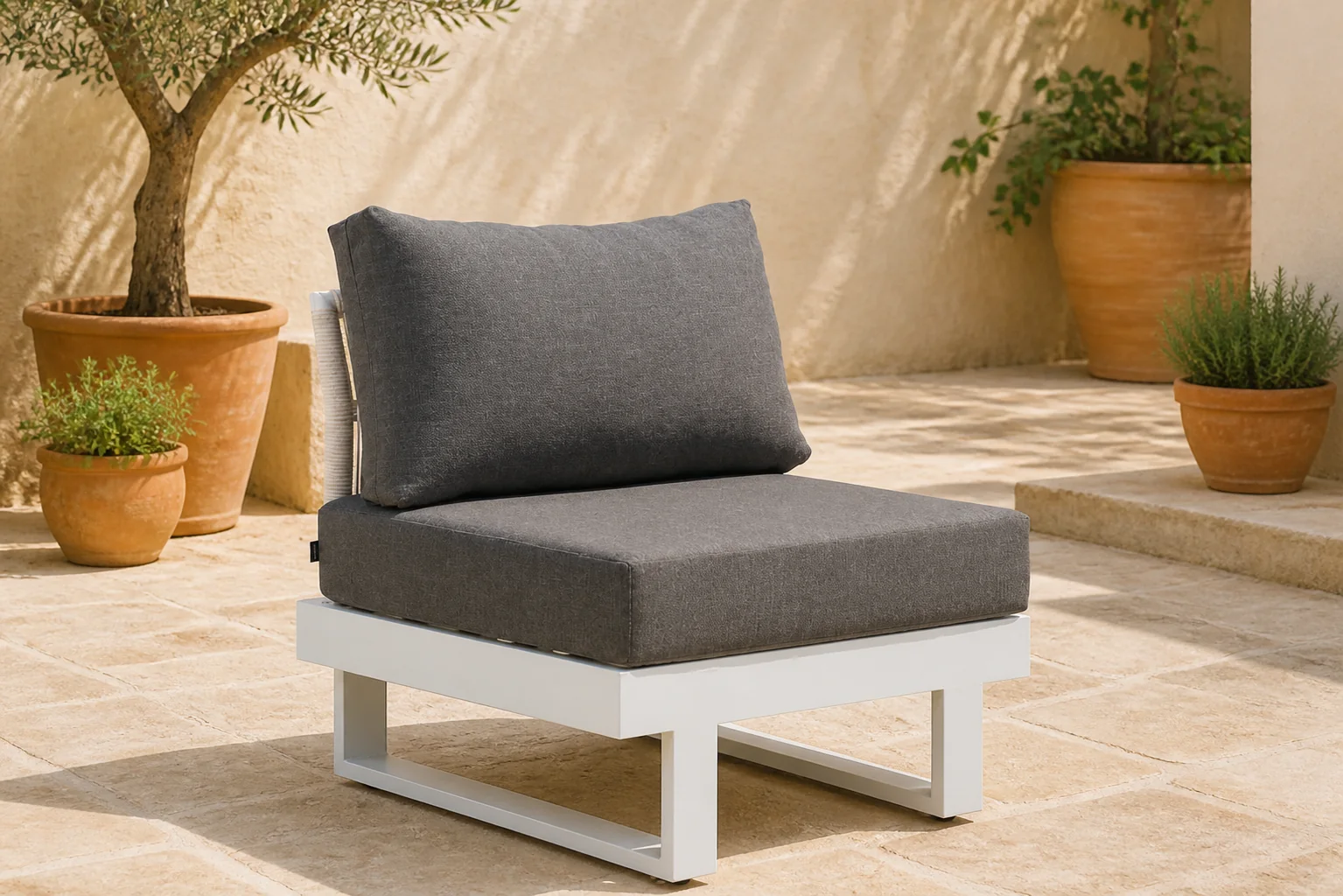 Sfeerfoto van Lifestyle Garden Furniture Lorenzo midden module – Wit