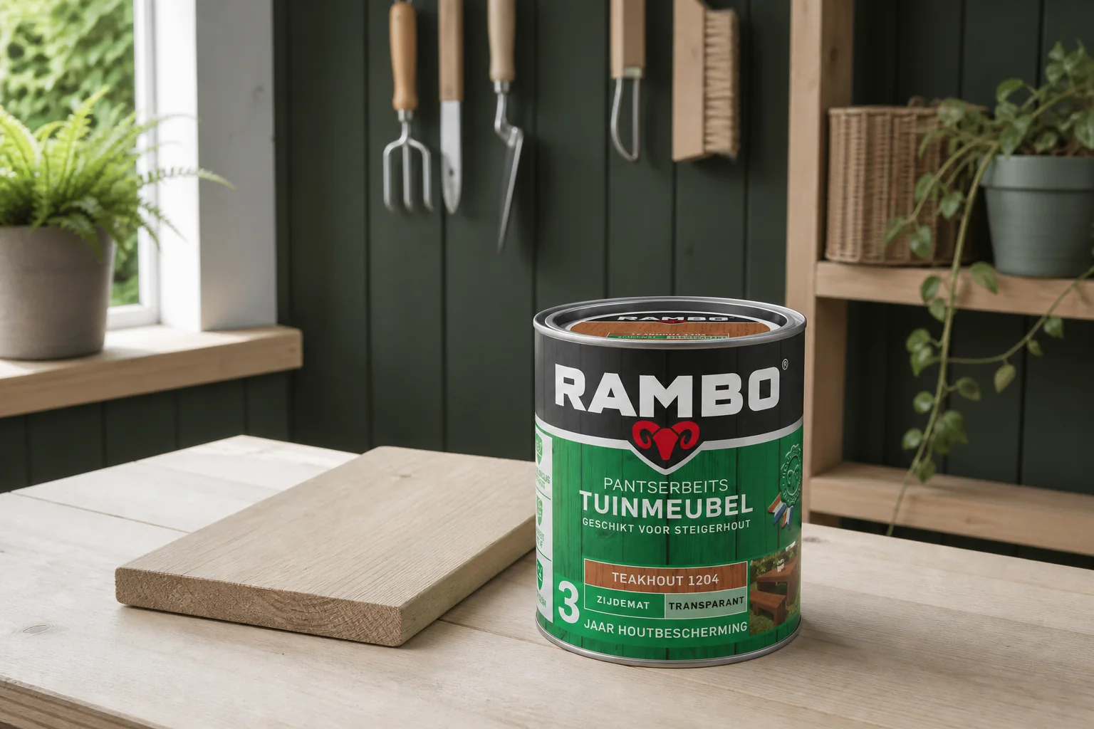 Sfeerfoto van Rambo Pantserbeits tuinmeubel mat tr. 1204 0,75l – hout