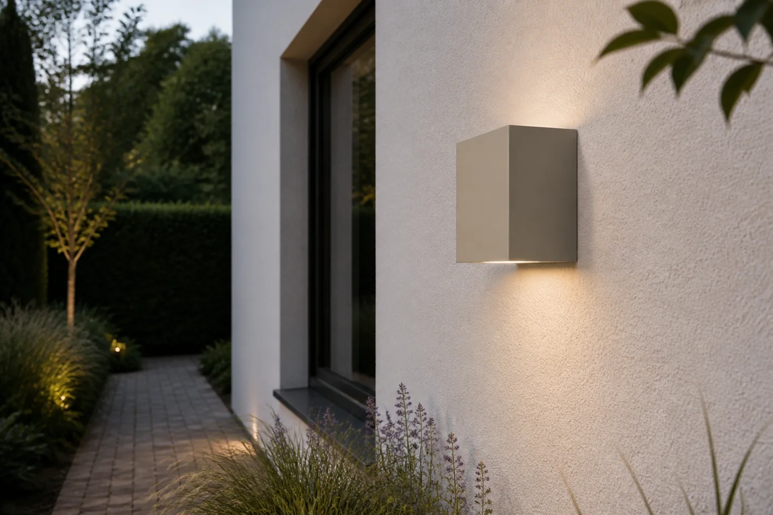 Sfeerfoto van Philips Mygarden macaw wandlamp inox – grijs