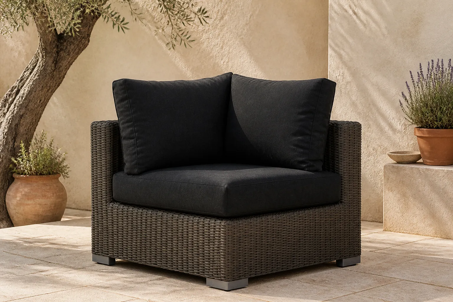 Sfeerfoto van Garden Collections Toronto hoek module – Taupe-naturel-bruin