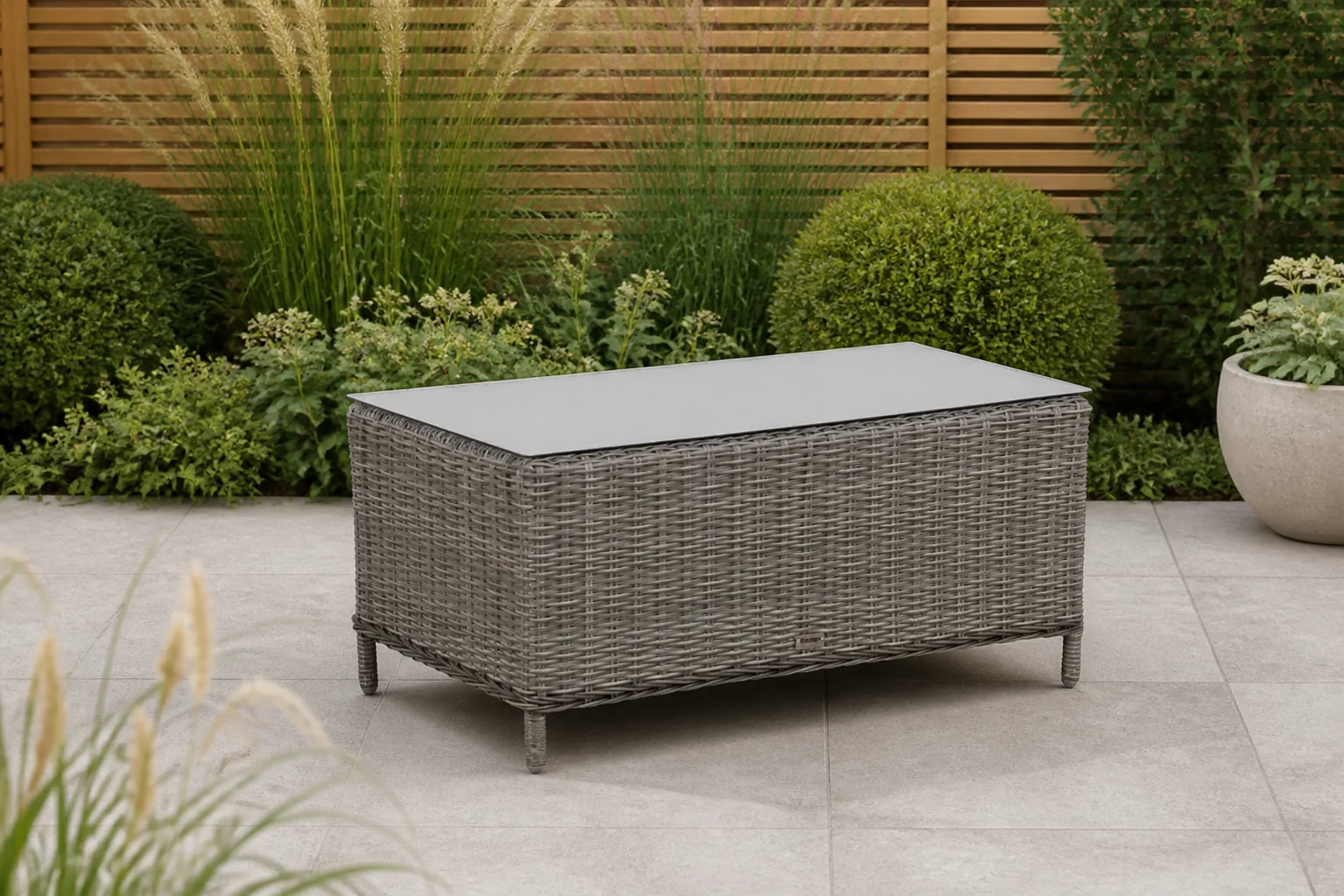 Sfeerfoto van Garden Collections New Castle loungetafel 100 x 55 cm – Grijs-antraciet