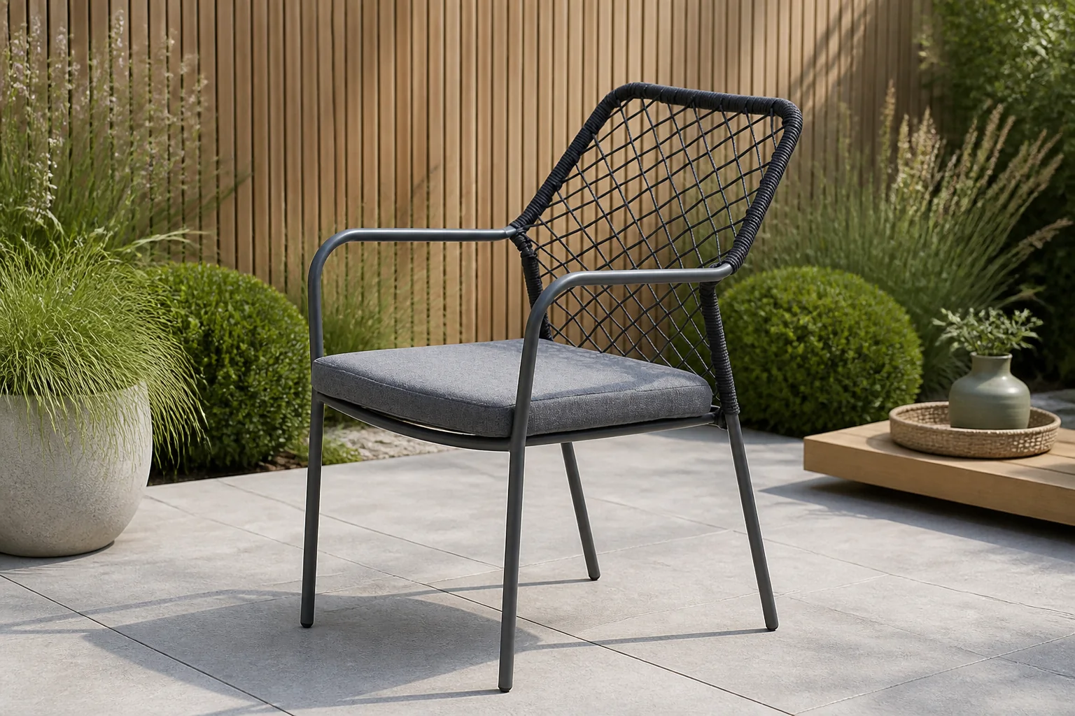 Sfeerfoto van Garden impressions Dido Dining Tuinstoel Black – grijs;zwart
