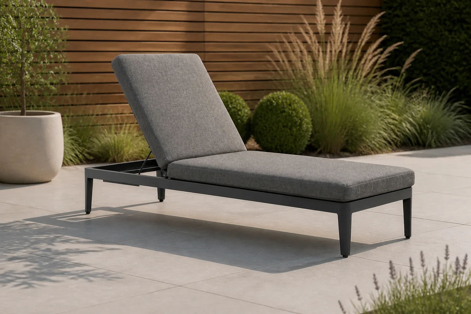 Sfeerfoto van Lifestyle Garden Furniture Mateo ligbed met kussen antraciet/carbon – Grijs-antraciet