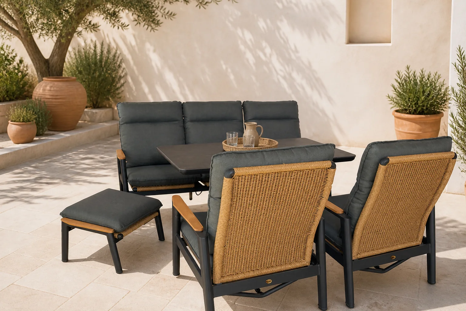 Sfeerfoto van Oosterik home Louviers lounge set midnight grey – grijs