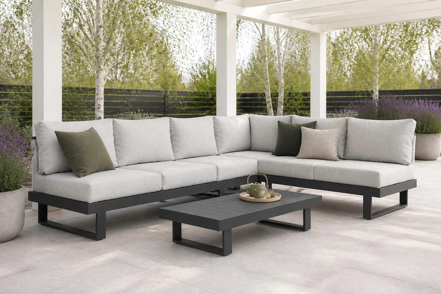 Sfeerfoto van Lifestyle Garden Furniture Lorenzo hoek loungeset 5-delig – Grijs-antraciet