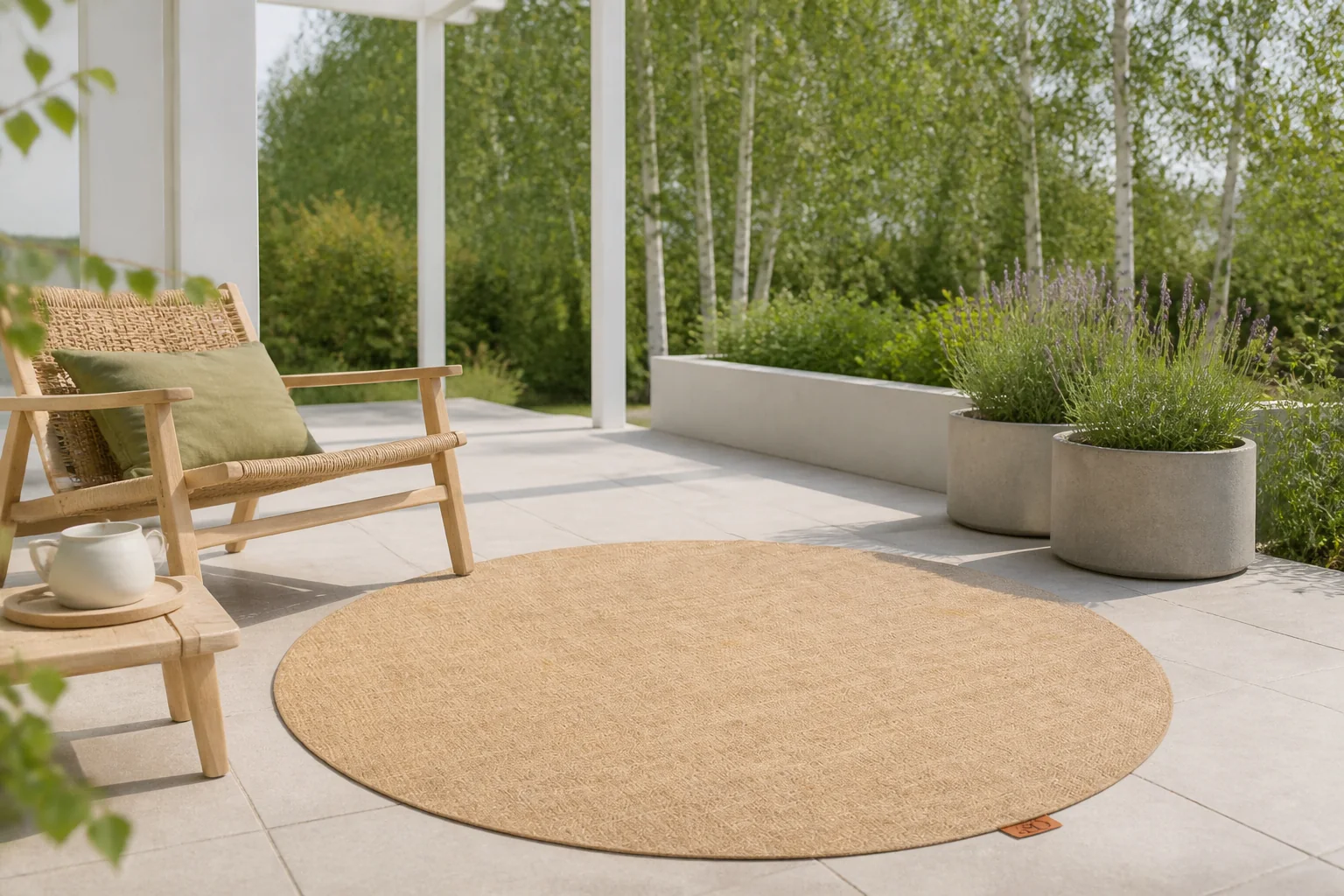 Sfeerfoto van 4 Seasons Outdoor | Outdoor Vloerkleed Ø150 cm | Dust