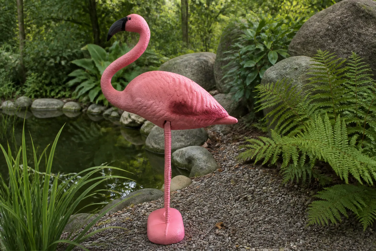 Sfeerfoto van Aquadistri Deco vogel flamingo – roze