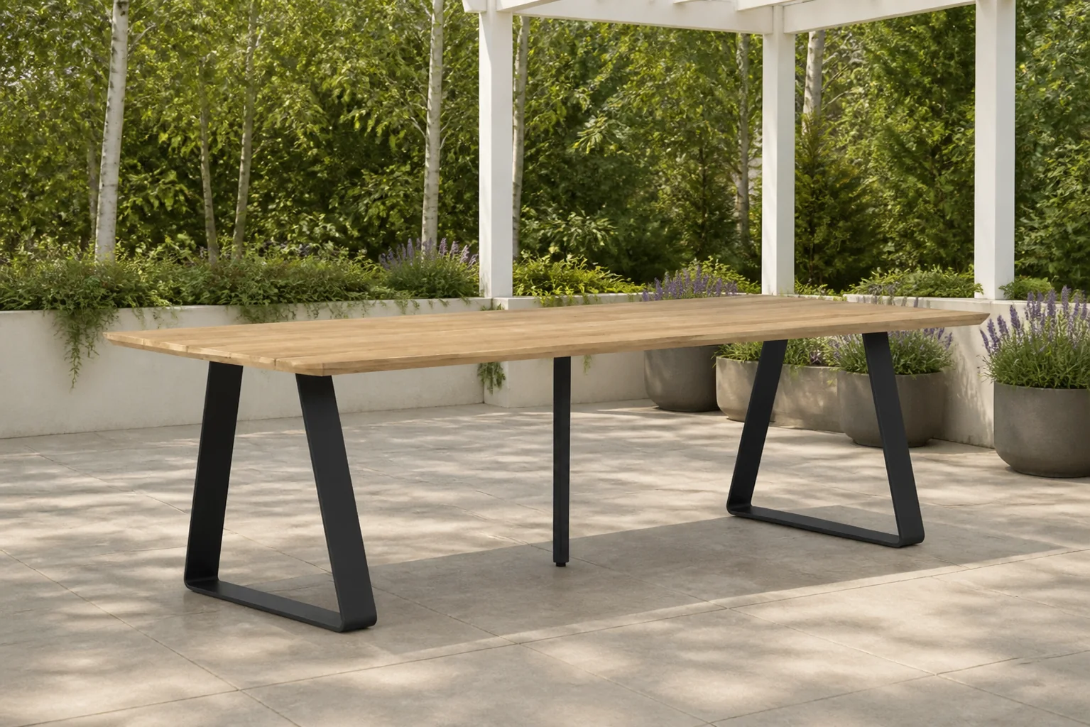 Sfeerfoto van Lifestyle Garden Furniture Palta dining tuintafel 240 x 100 cm – Naturel teak