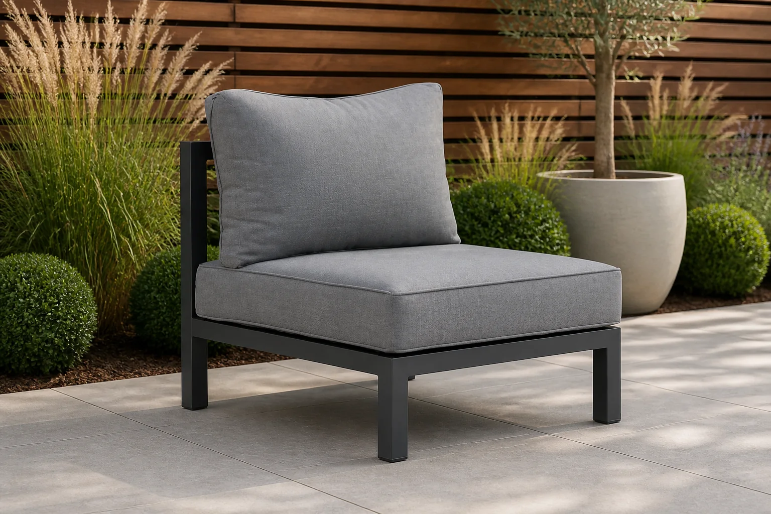 Sfeerfoto van Lifestyle Garden Furniture Lagos midden module – Grijs-antraciet