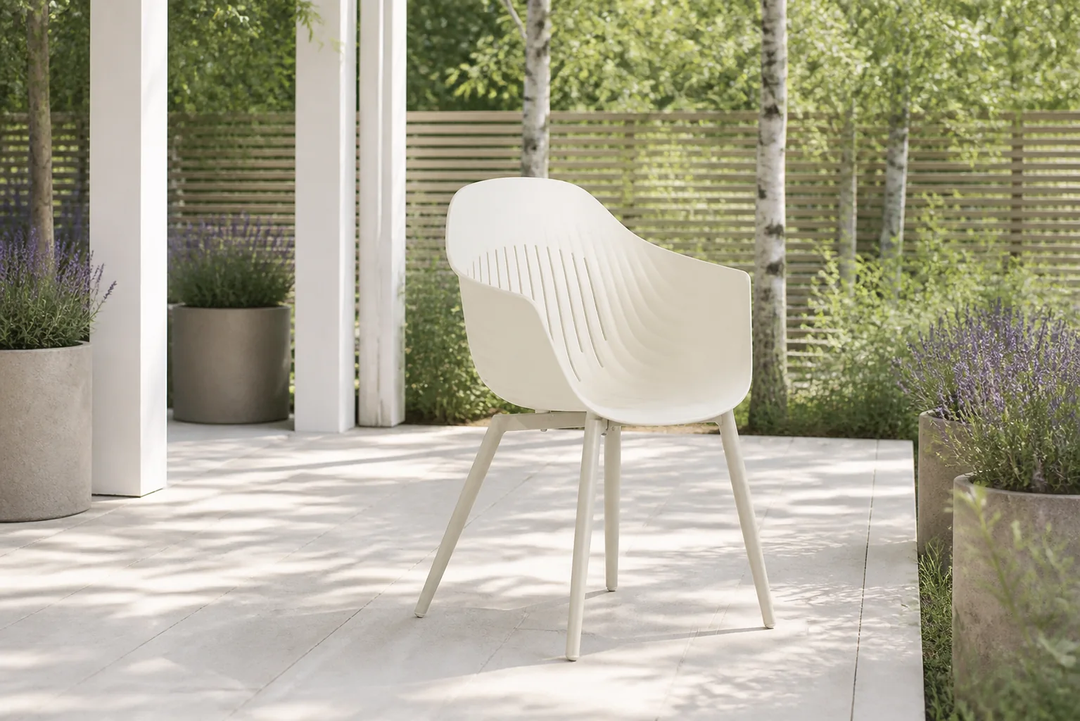 Sfeerfoto van Lifestyle Garden Furniture Lissabon dining tuinstoel – Taupe-naturel-bruin