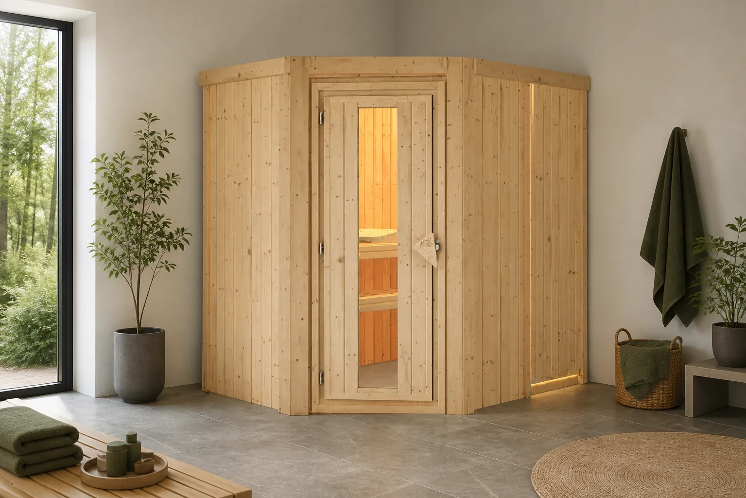 Sfeerfoto van Karibu | Saja Sauna | Helderglas Deur