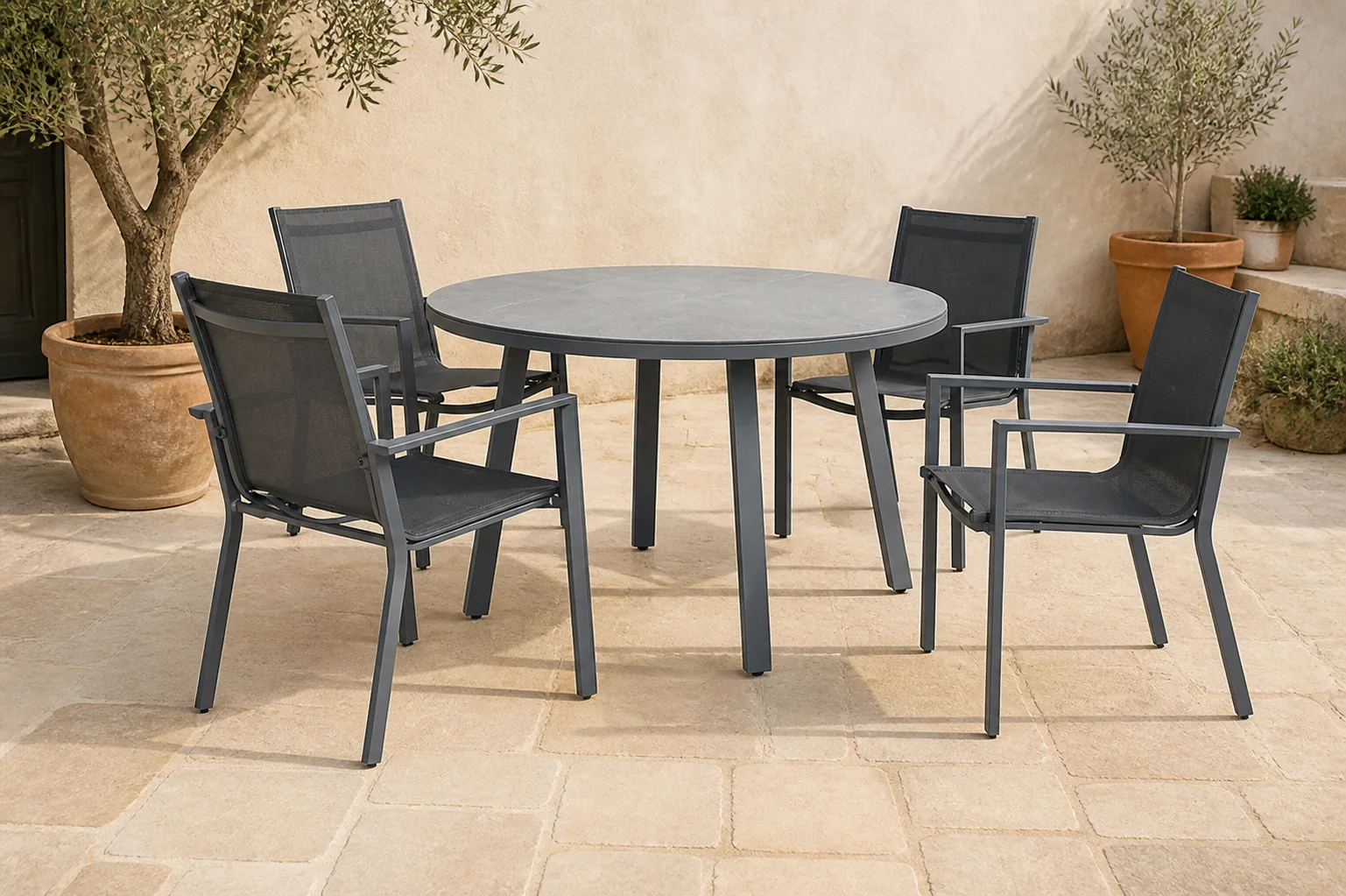 Sfeerfoto van Oosterik home Diningset Pinerolo Chieri Grey – grijs