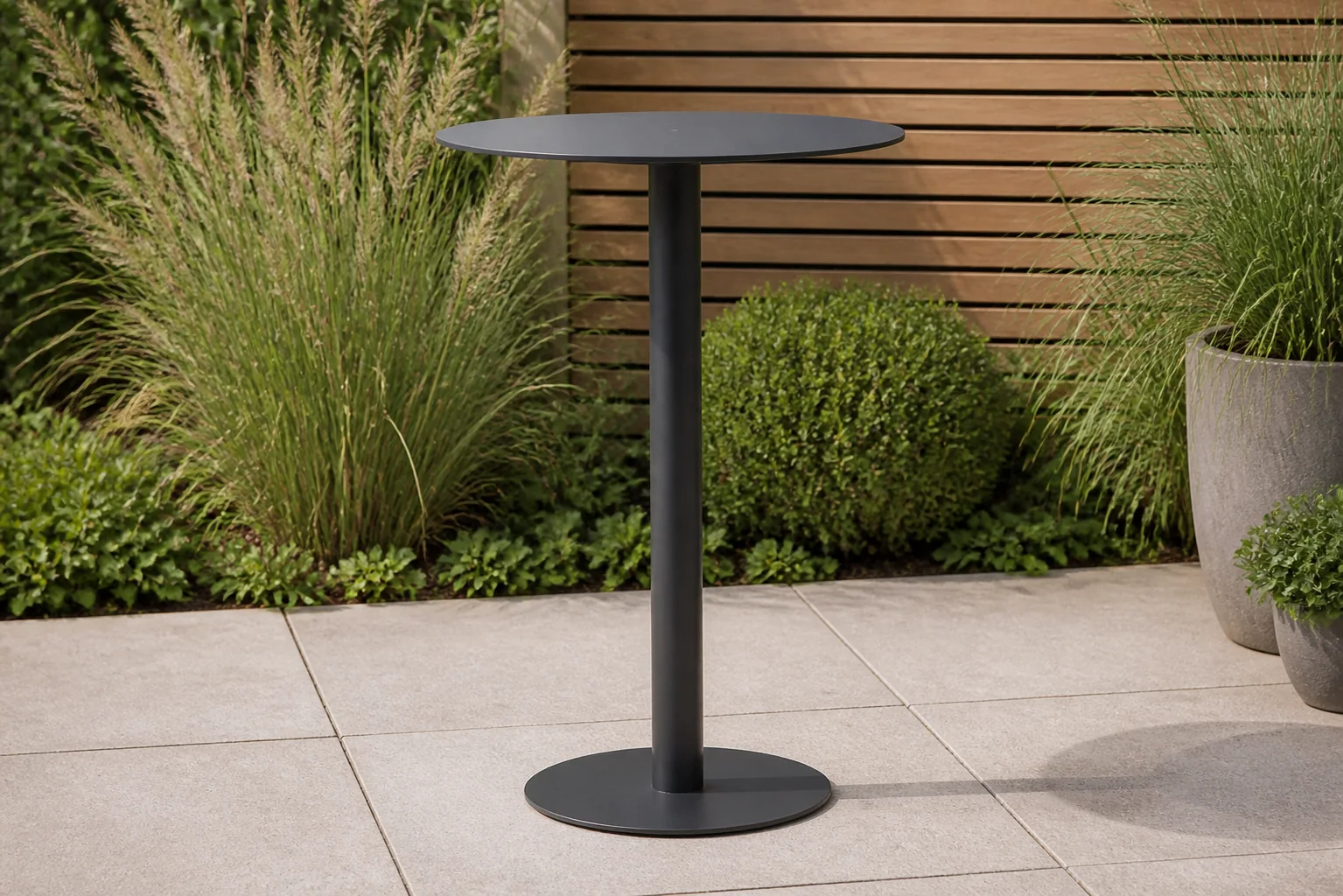 Sfeerfoto van Coco Como bartafel 70 cm – Grijs-antraciet