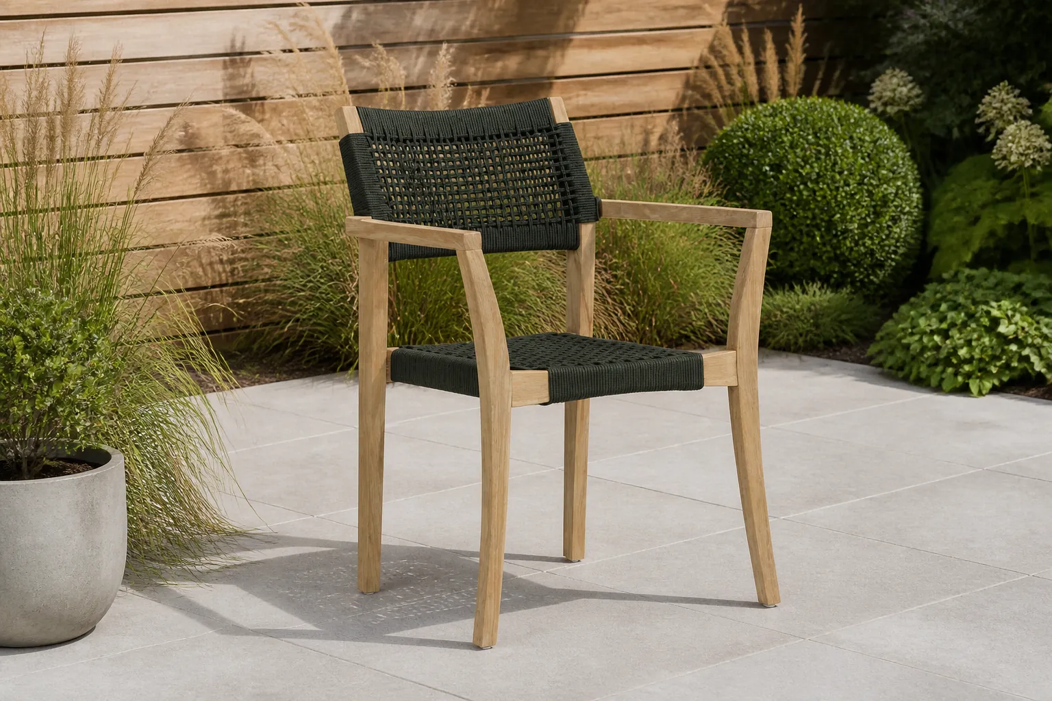 Sfeerfoto van Lifestyle Garden Furniture Dallas dining tuinstoel rope stapelbaar – Groen