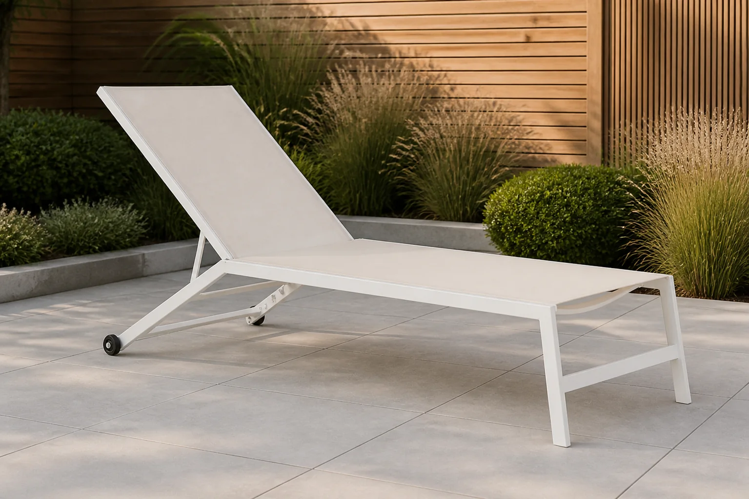 Sfeerfoto van Lifestyle Garden Furniture Lento ligbed verstelbaar – Wit