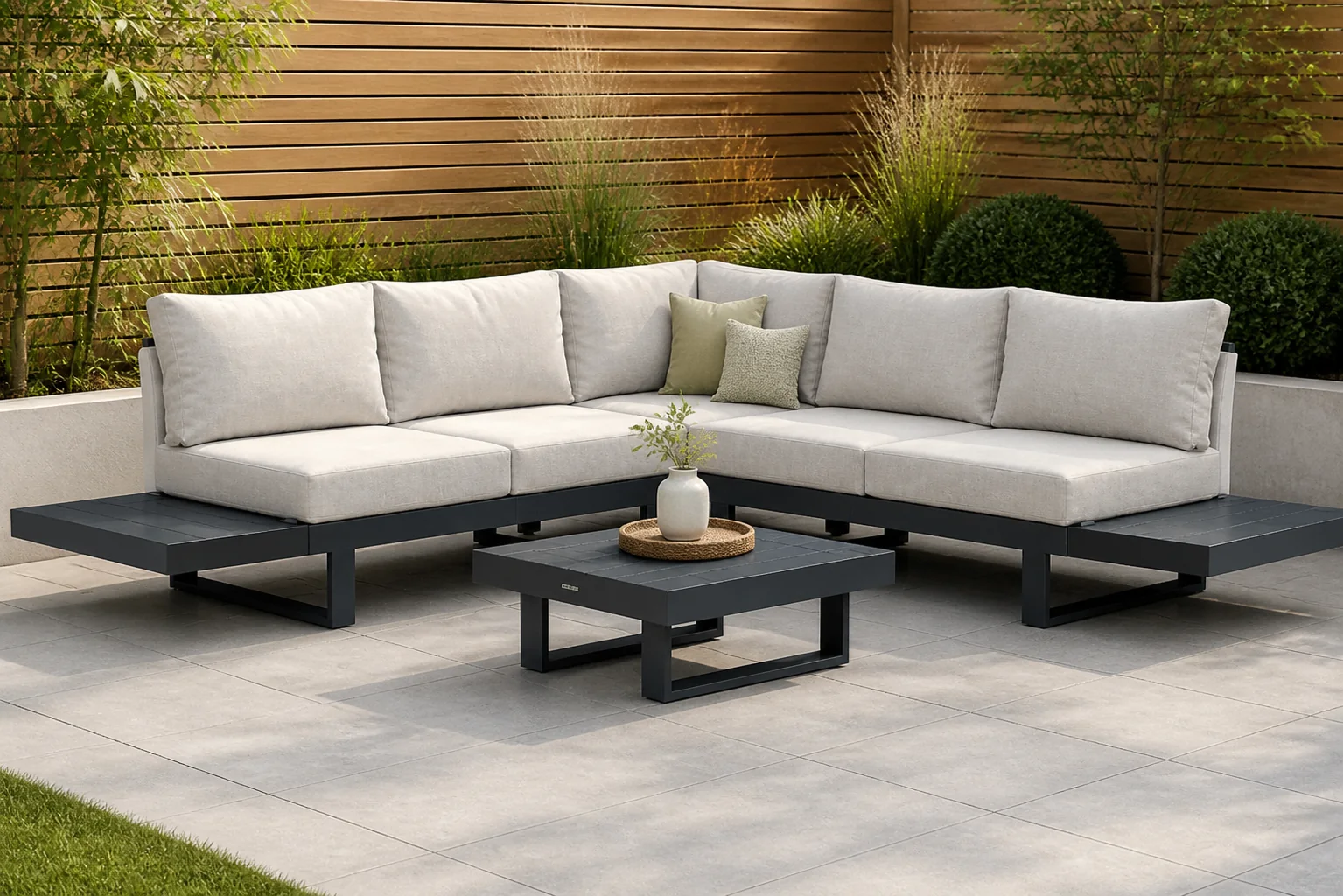Sfeerfoto van Lifestyle Garden Furniture Lorenzo hoek loungeset 6-delig – Grijs-antraciet