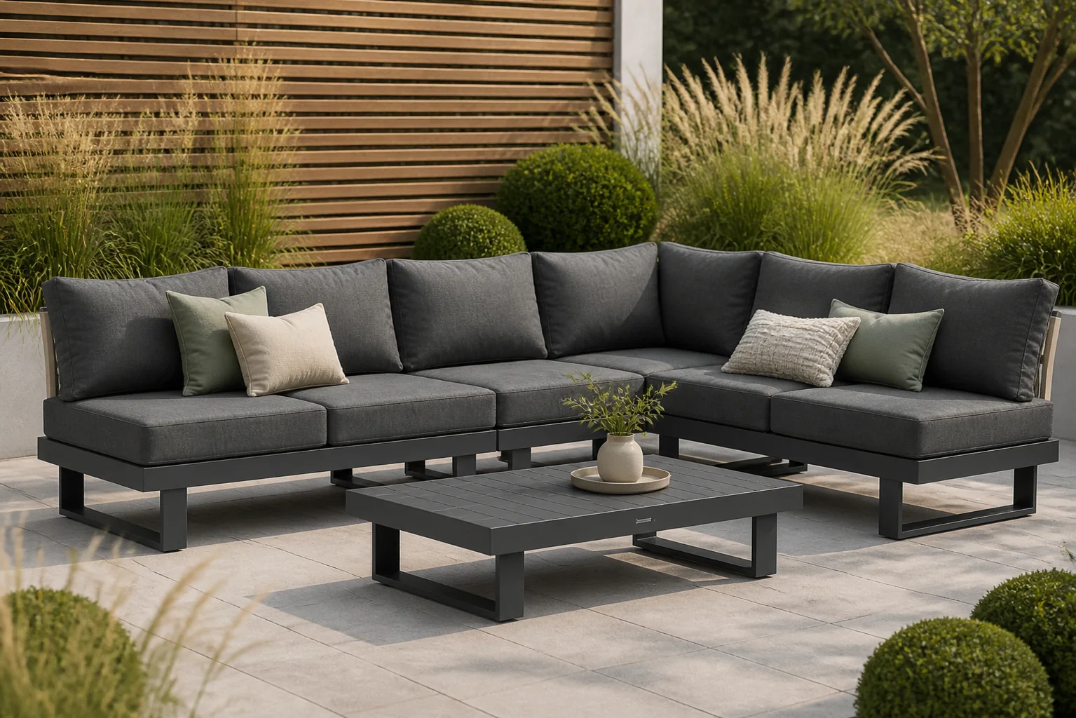 Sfeerfoto van Lifestyle Garden Furniture Lorenzo hoek loungeset 5-delig – Grijs-antraciet