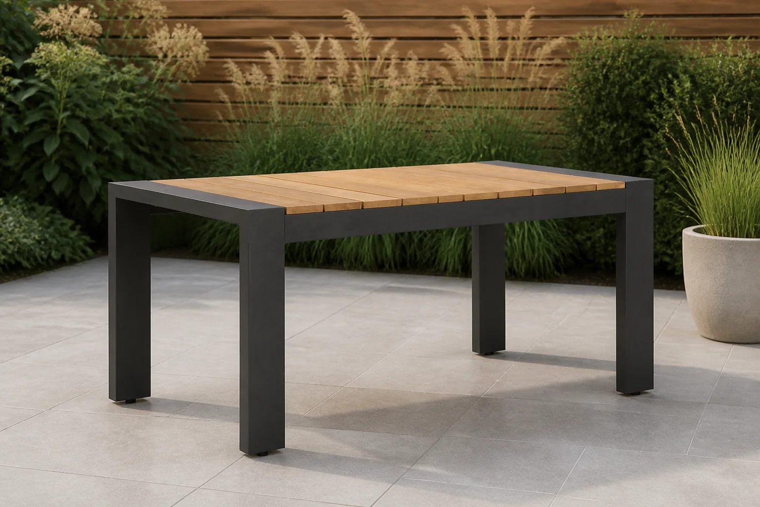 Sfeerfoto van Lifestyle Garden Furniture Milano lounge/dining tuintafel 133 x 74 cm antraciet – Grijs-antraciet