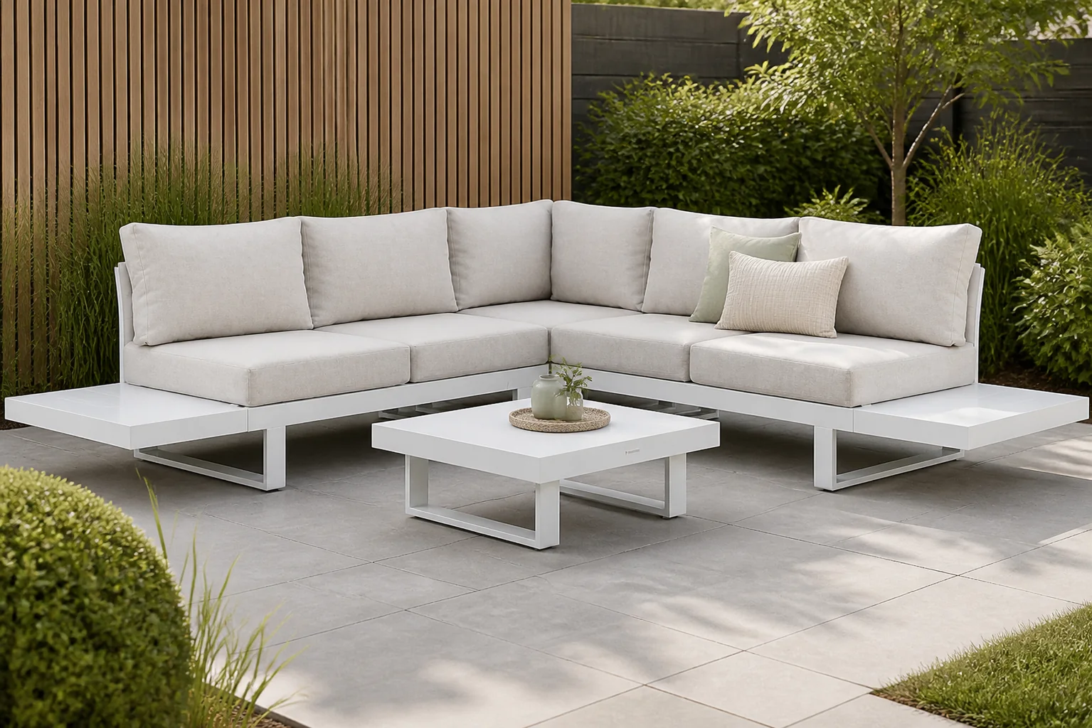 Sfeerfoto van Lifestyle Garden Furniture Lorenzo hoek loungeset 6-delig – Wit