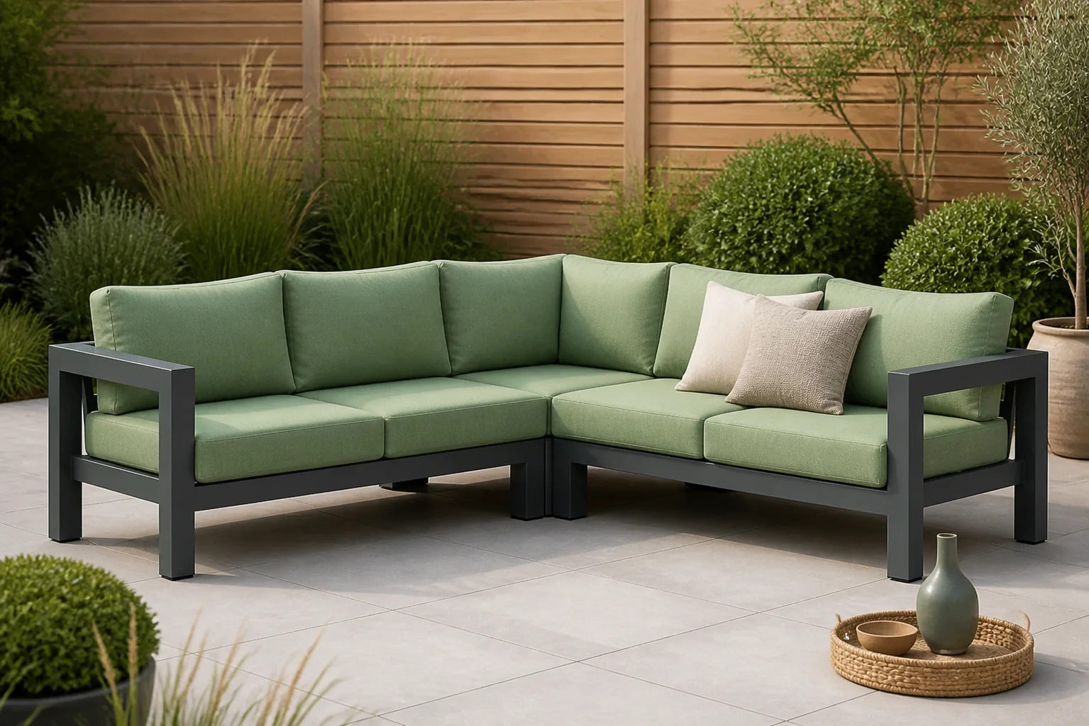 Sfeerfoto van Lifestyle Garden Furniture Luca hoek loungeset 3-delig – Grijs-antraciet