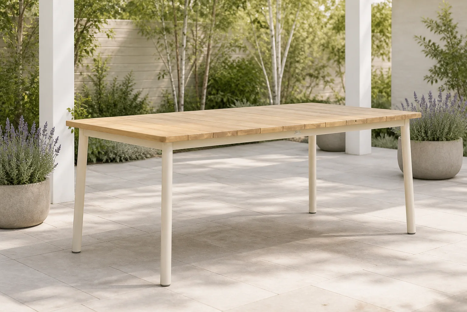 Sfeerfoto van Apple Bee Milou dining tuintafel 180 x 90 cm – Transparant