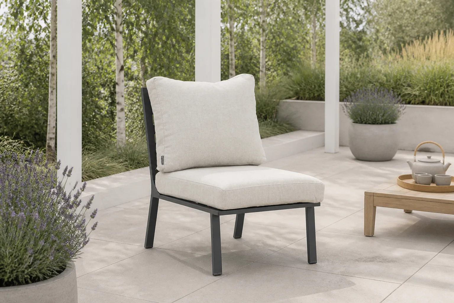 Sfeerfoto van Lifestyle Garden Furniture Santiago midden module – Grijs-antraciet