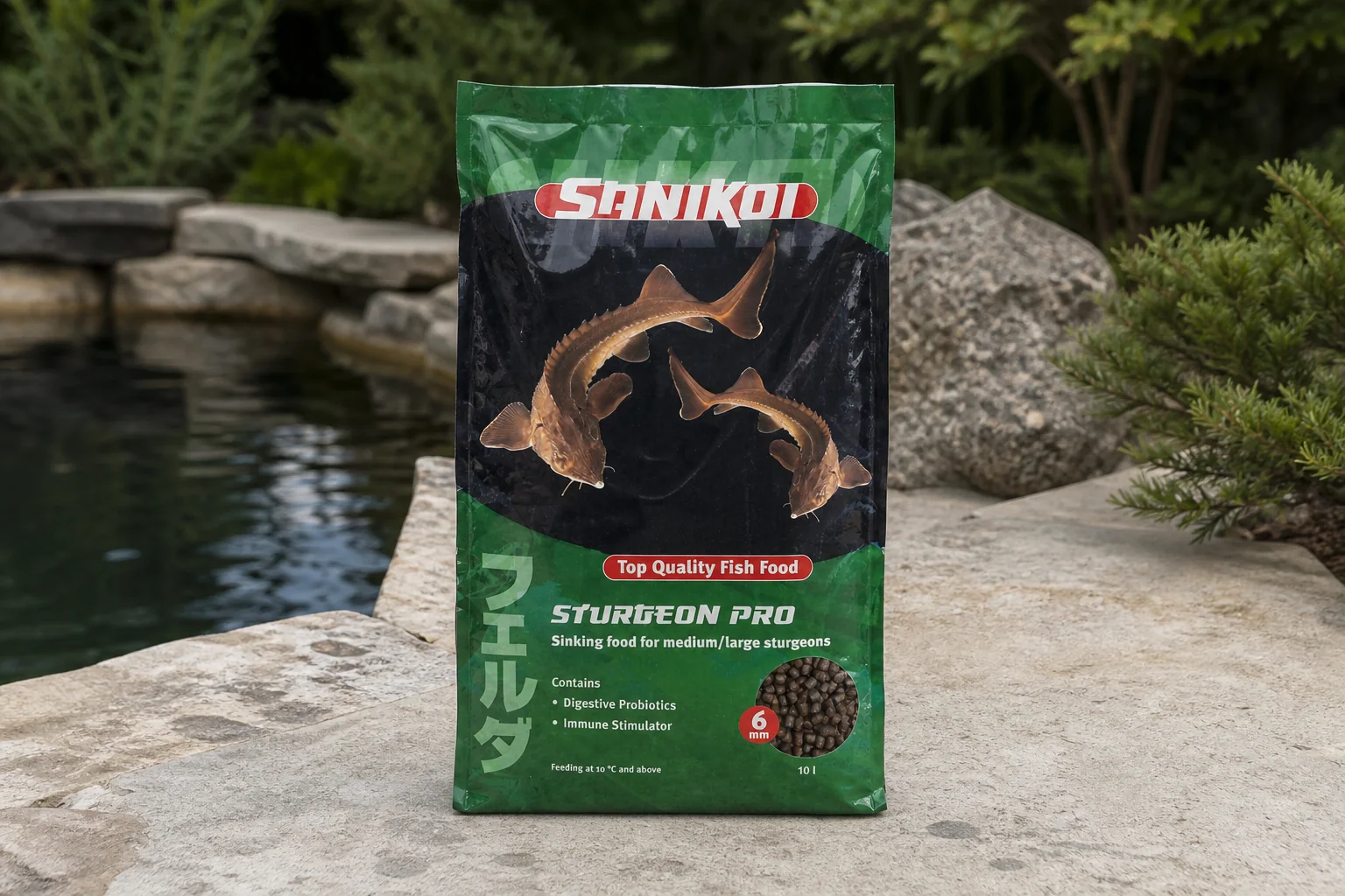 Sfeerfoto van Velda Sanikoi sturgeon pro green 6mm 10l
