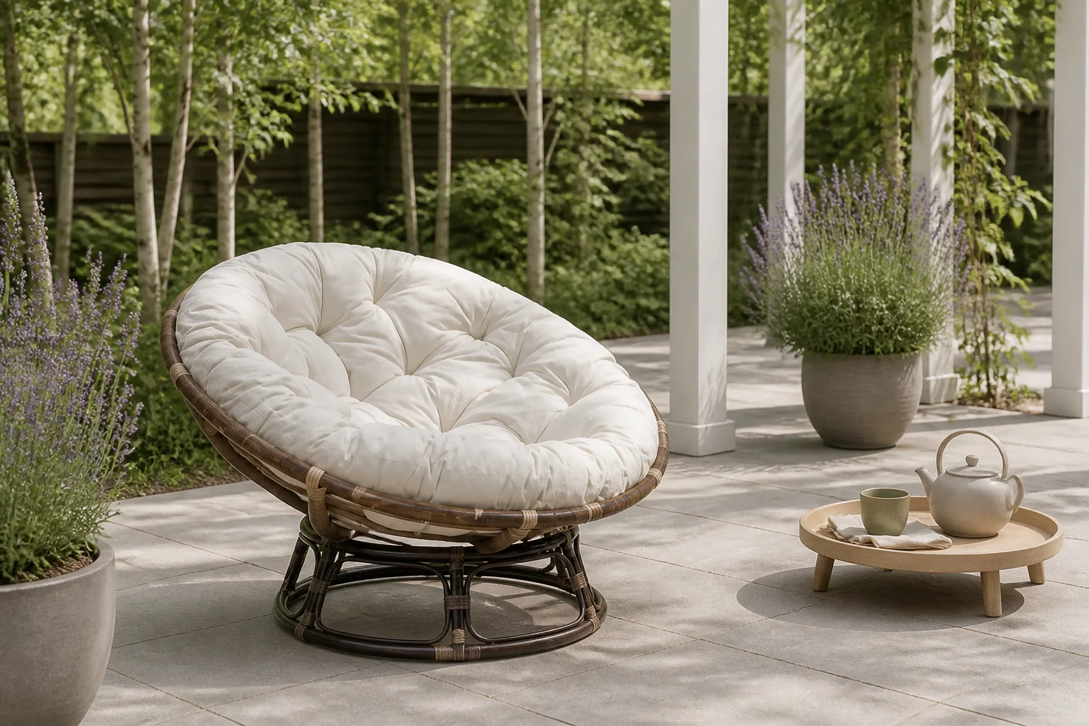 Sfeerfoto van Warentuin Collection Outlet H: Van der Leeden Papasan Loungestoel Stijlvol ontspannen (8714763259743)