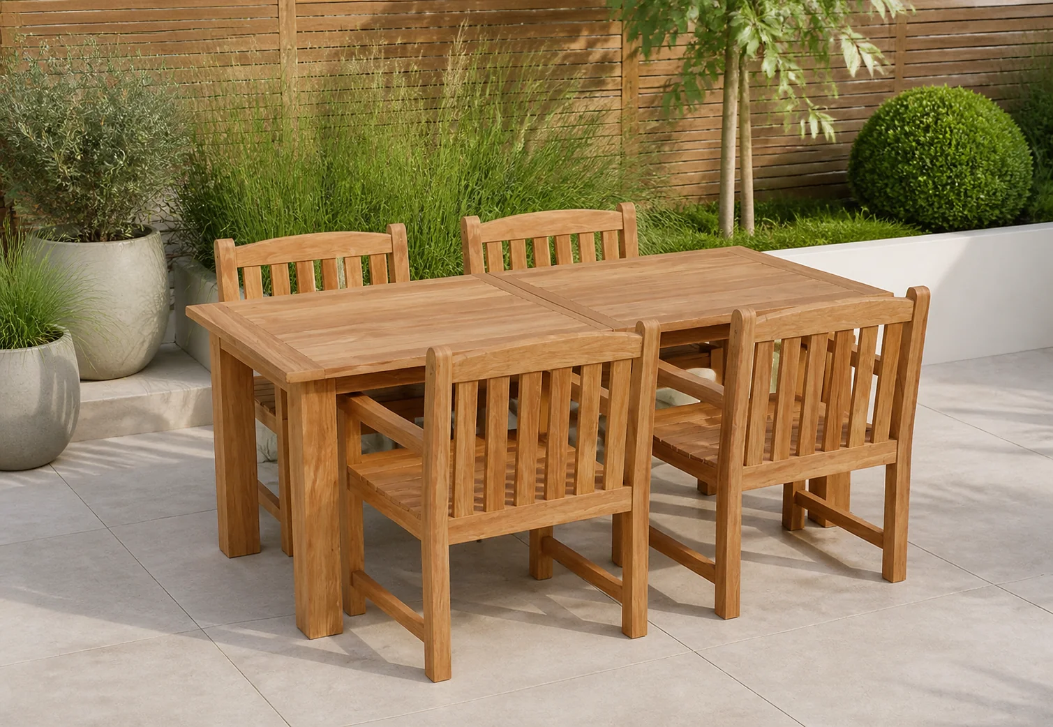 Sfeerfoto van Tuindeco Tuintafel Modern teak 250 cm – hout